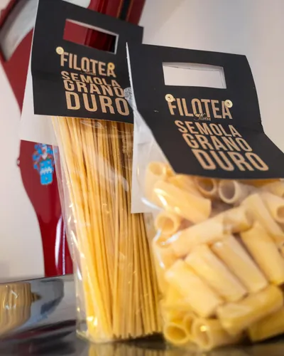 Pasta di semola di grano duro Filotea in sacchetto: spaghetti e rigatoni